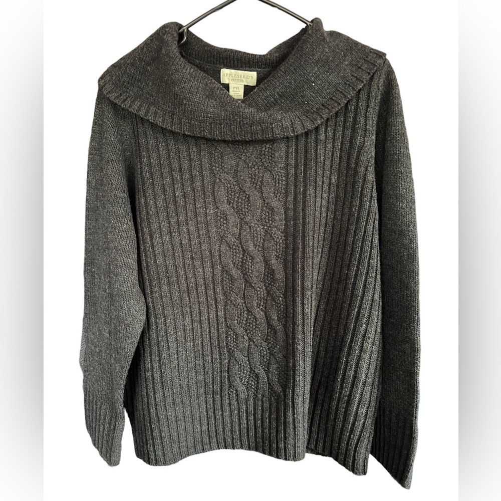 Appleseed’s Petites dark gray turtleneck sweater size PXL